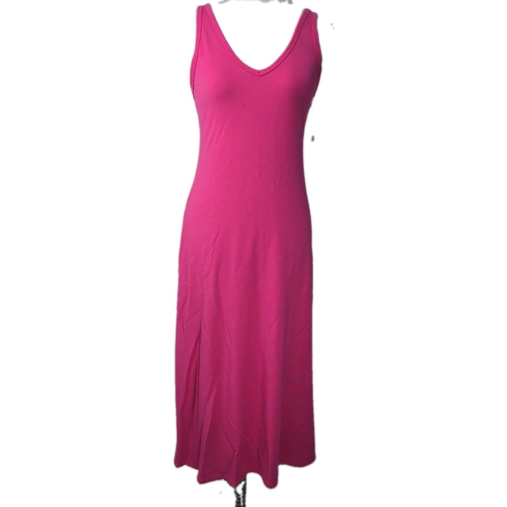 Karen Kane SMALL Bright & Beachy Brigete MIDI Dress Pink Tank French Terry Dress